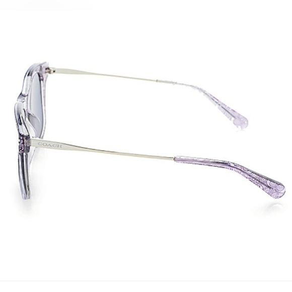 COACH LEGACY STRIPE SQUARE VIOLET/ PURPLE GLITTER SIGNATURE C  SUNGLASSES - Picture 3 of 8
